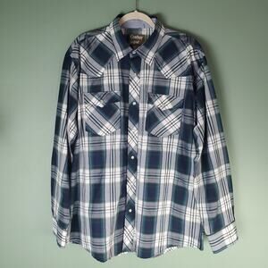 Cowboy Legend Mens Multicolor Pearl Snap Western Plaid LS Shirt Size XXL